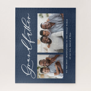 Puzzle Regalo moderno de abuelo con escritura de foto múl