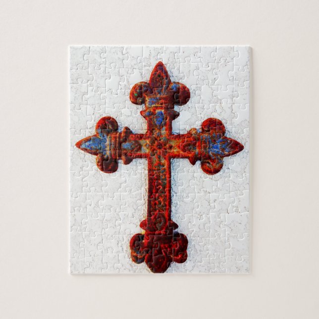 Puzzle Regalos cristianos de la Cruz de Hierro Rusto (Vertical)