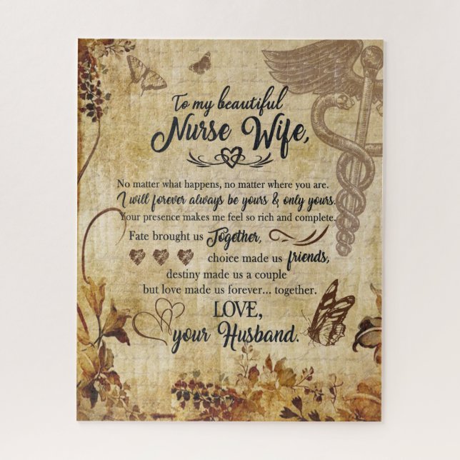 Puzzle Regalos de enfermera esposa | Carta A Mi Hermosa M (Vertical)