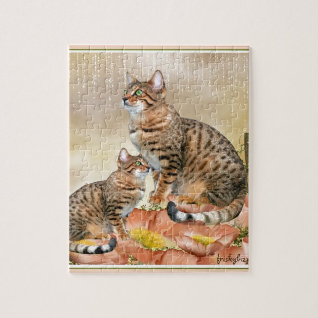 Puzzle Regalos de gato bengalí (Vertical)