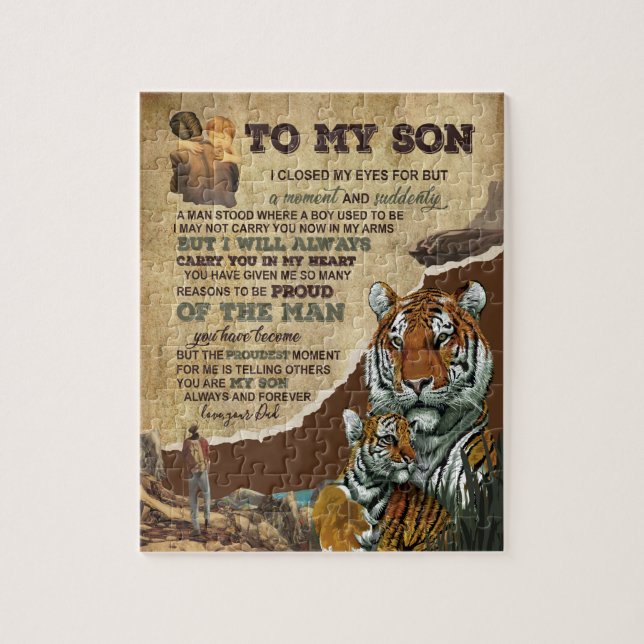 Puzzle Regalos de hijos | Carta A Mi Hijo Amor De Papá (Vertical)