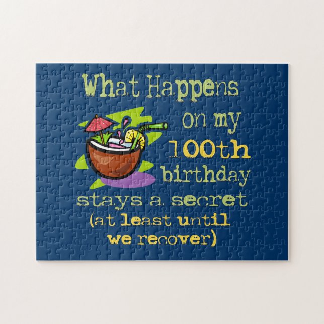 Puzzle Regalos de la Fiesta de Cumpleaños 100. Qué pasa c (Horizontal)