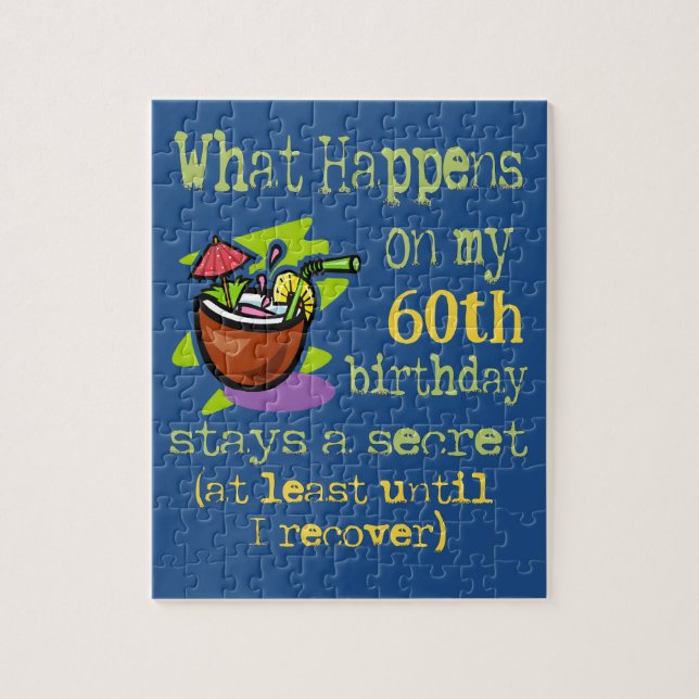 Puzzle Regalos de la fiesta de cumpleaños número 60. Qué  (Vertical)