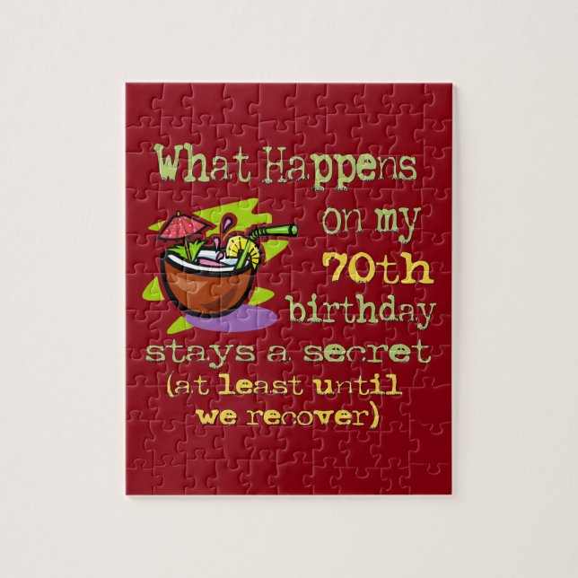 Puzzle Regalos de la fiesta de cumpleaños número 70. Qué  (Vertical)