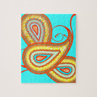 Puzzle Regalos de la moderna Naranja amarilla Aqua Mint P