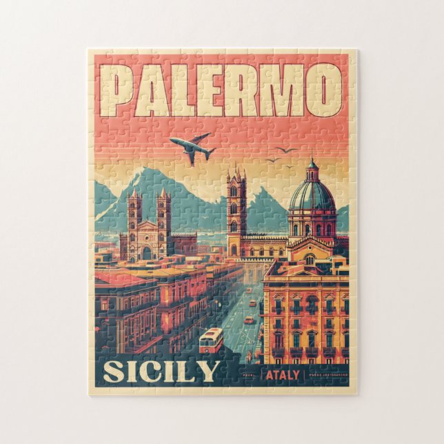 Puzzle Regalos de recuerdo de Palermo sicily italiano (Vertical)