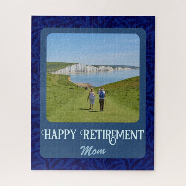 Puzzle Regalos de retiro felices personalizados para mamá (Vertical)