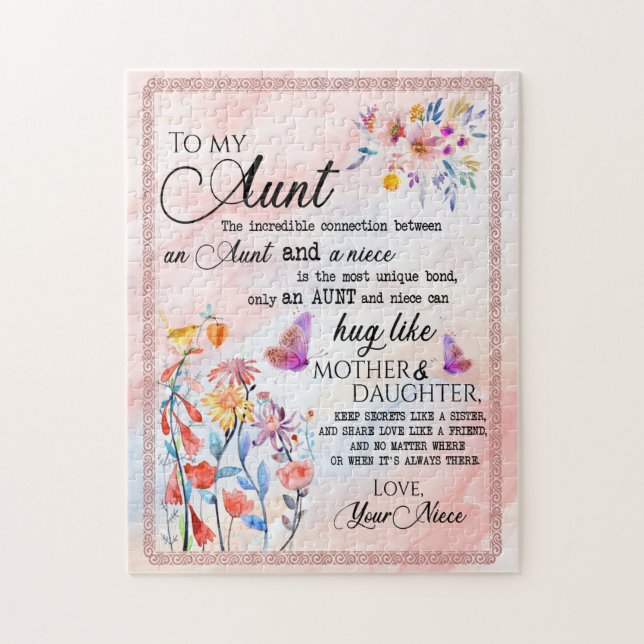 Puzzle Regalos de tía | Carta A Mi Tía Amor De Niña (Vertical)