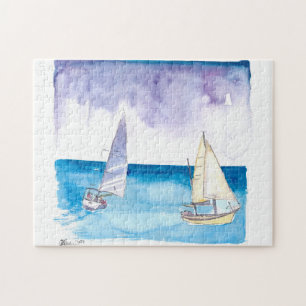 Puzzle Regatta con veleros en fresca brisa caribeña