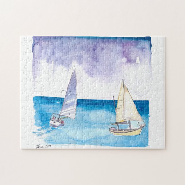 Puzzle Regatta con veleros en fresca brisa caribeña (Horizontal)