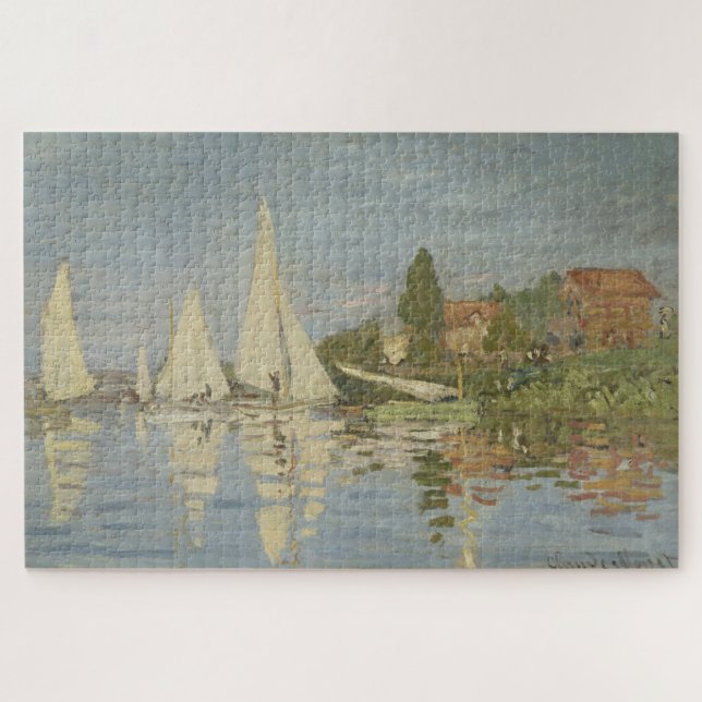 Puzzle Regattas at Argenteuil, OIl Painting, Claude Monet (Horizontal)