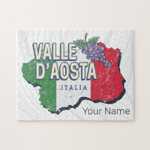 Puzzle Región del Valle de Aosta Italia Mapa de recuerdo 