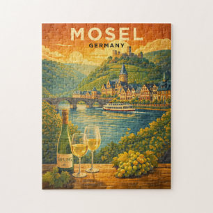 Puzzle Región vinícola de Mosel Alemania Arte de viaje vi