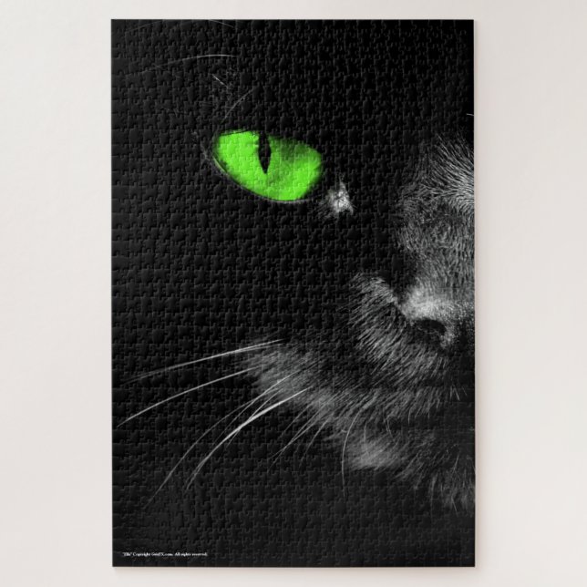Puzzle Regla de gatos negros - Ojos verdes (Vertical)
