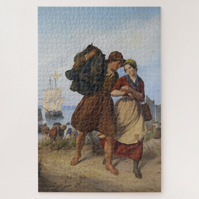 Puzzle Regreso a casa de pescadores (por Rudolf Jordan) (Vertical)