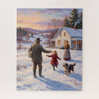 Puzzle Regreso a Casa Navideño en el Campo con Estilo Ant