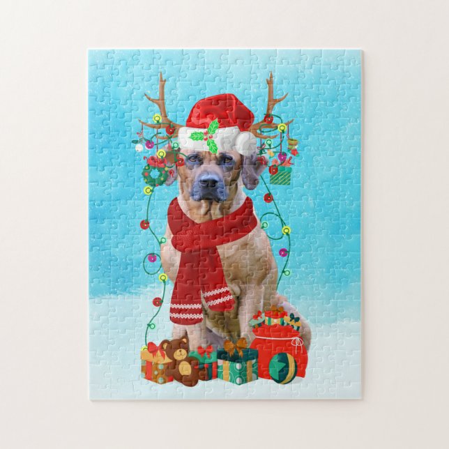 Puzzle Regreso ruso en la nieve con regalos de Navidades (Vertical)