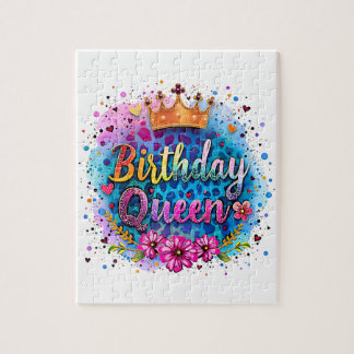 Puzzle Reina de Cumpleaños Leopardo Pastel