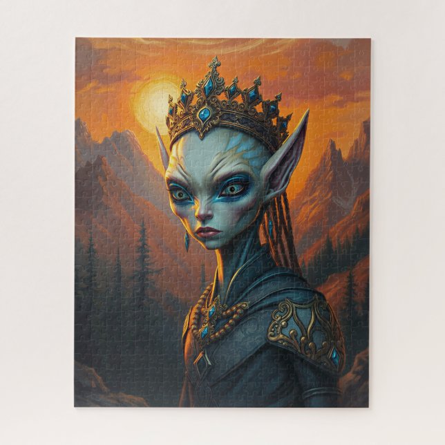 Puzzle Reina Elfa Alien Celestialara - Fantasía Oscura (Vertical)