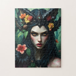 Puzzle Reina Gótica Floral del Bosque - Diosa de la Natur