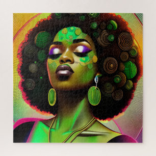 Puzzle Reina negra melanina Sista mujer afroamericana