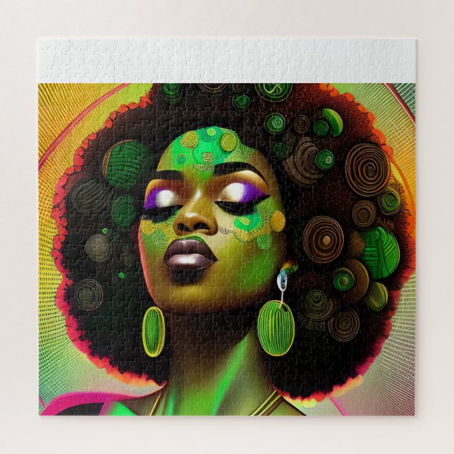 Puzzle Reina negra melanina Sista mujer afroamericana (Vertical)