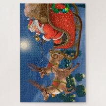 Reindeer sacando a Santa Claus Sleigh | NAVIDADES