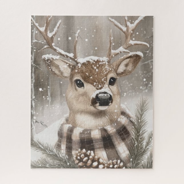 Puzzle Reindeer Winter Snow Christmas Holiday (Vertical)