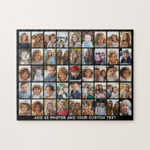 Puzzle Rejilla de colaje de fotos cuadrado de 45 con text