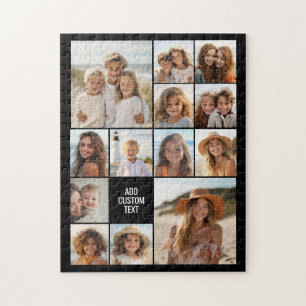 Puzzle Rejilla de collage de 13 fotos - Texto personaliza