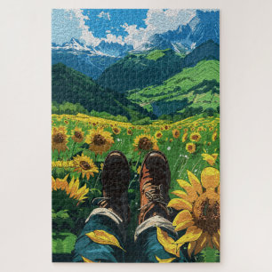 Puzzle Relajándose en el Paraíso de los Girasoles