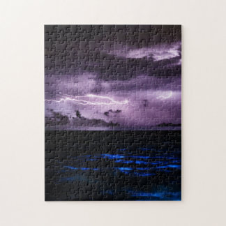 Puzzle Relámpago púrpura en la noche