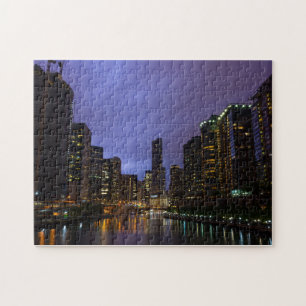 Puzzle Relámpago sobre el río Chicago