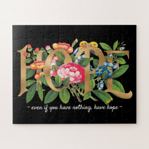 Puzzle Relieve metalizado dorado Floral Botánico Black Ho