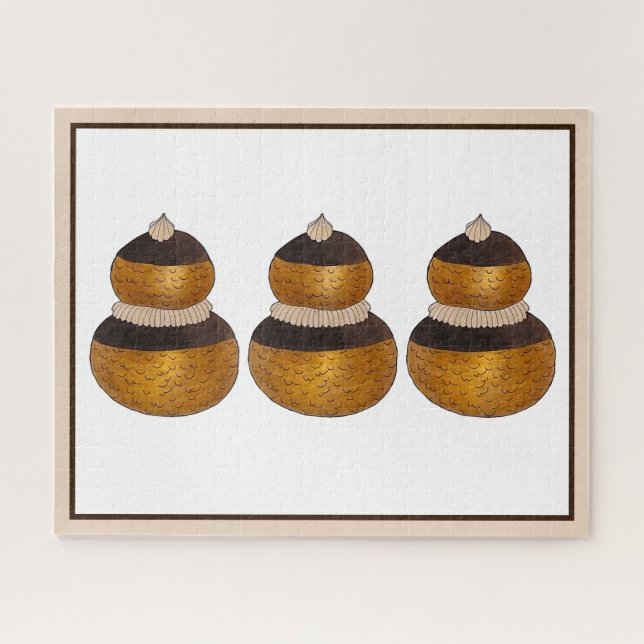 Puzzle Religieuse Choux Pastry Cream Puff Postre (Horizontal)