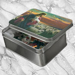 Puzzle Religión vintage, Cristo Buen Pastor con rebaño<br><div class="desc">Diseño biblia de ilustracion vintage que presenta a Jesucristo como pastor con su rebaño de ovejas. Cristo sostiene un cordero bebé en sus brazos.</div>