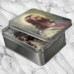 Puzzle Religioso vintage, retrato de Jesucristo con Halo<br><div class="desc">Diseño de retratos de perfil de la religión ilustracion de época con Jesucristo. Jefe de Cristo. Este diseño pacífico muestra a un joven religioso,  Jesús,  con barba y llevando una bata sagrada,  su cabeza está rodeada por un aura,  un halo brillante.</div>