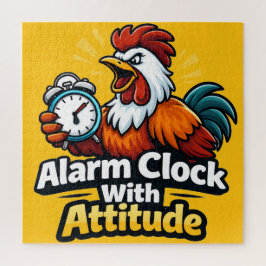 Puzzle Reloj de alarma con actitud, cita de tostador.