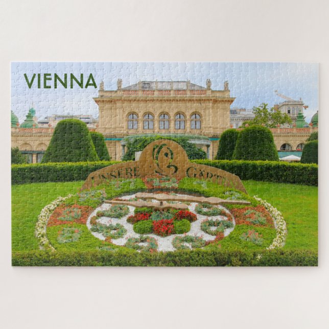 Puzzle Reloj de las flores, Viena, Austria (Horizontal)