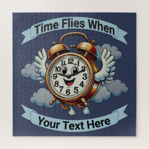 Puzzle Reloj de vuelo personalizable "El tiempo vuela cua