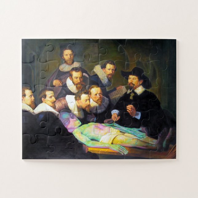 Puzzle Rembrandt Dr Tulp Anatomy Lesson Pintura (Horizontal)