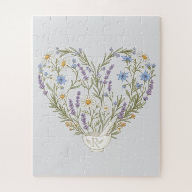 Puzzle Remedio de la Naturaleza: Corazón Botánico Herbal (Vertical)