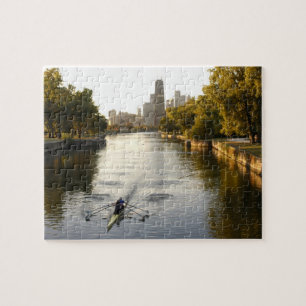 Puzzle Remeros en la laguna de Lincoln Park, Chicago, Ill