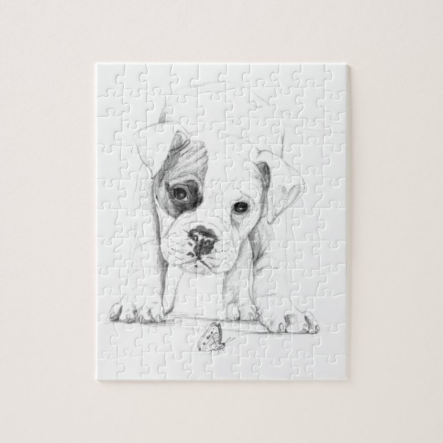 Puzzle Remiende un arte del dibujo del perrito del (Vertical)