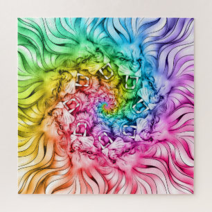 Puzzle Remolino del arco iris de la mandala del orgullo