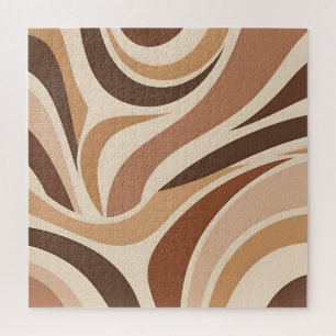 Puzzle Remolinos abstractos retro groovy tonos tierra neu