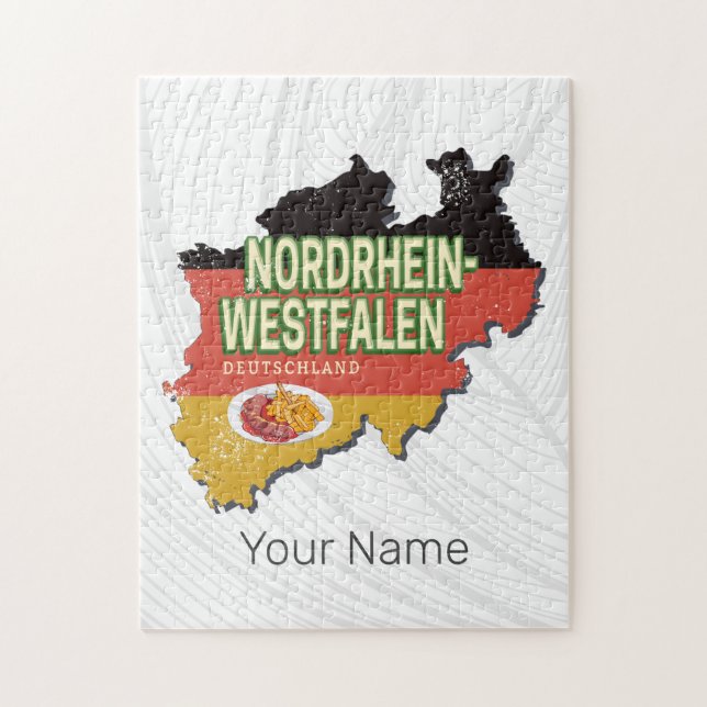 Puzzle Renania del Norte Westfalia Alemania Retro NRW Sou (Vertical)