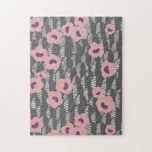 Puzzle René Crevel vintage floral rosa Art Déco francés