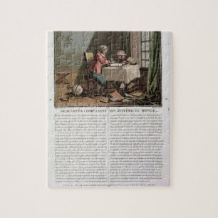 Puzzle Rene Descartes (1596-1650) que escribe su syste