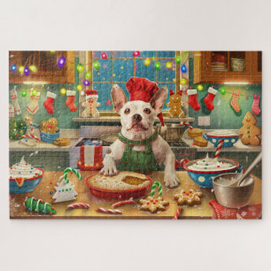 Puzzle Repostería Navideña con Bull Terrier: Fiesta de Na